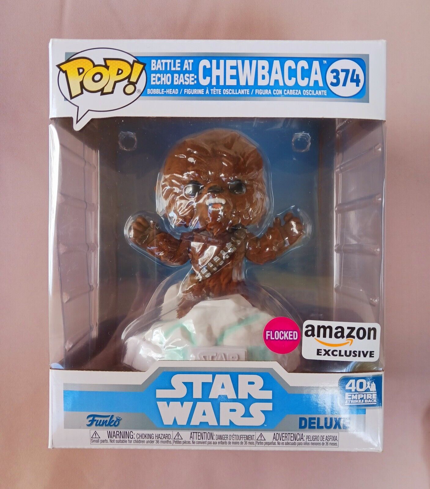 Funko Pop Star Wars Battle at Echo Base Chewbacca #374 Flocked Amazon Exclusive