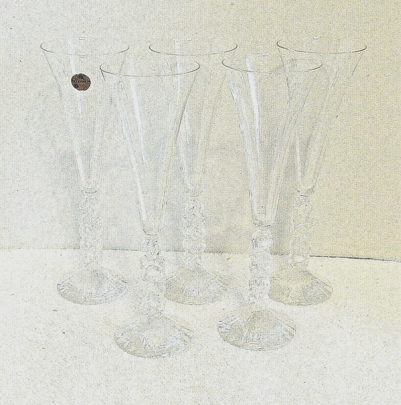 4 Vintage Cristal d Arques  10 Inch Stem Liquor Glasses Millennium 2000