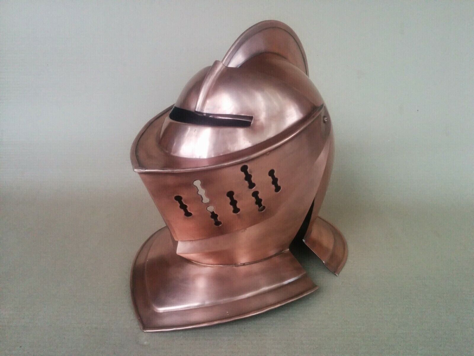 copper Antique Halloween Medieval Knight European Closed Armor Helmet Halloween