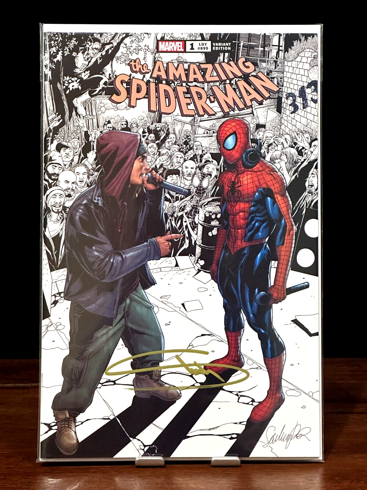 2022 The Amazing Spider-Man #1 Signed by Eminem Spotlight Variant Ships Fast