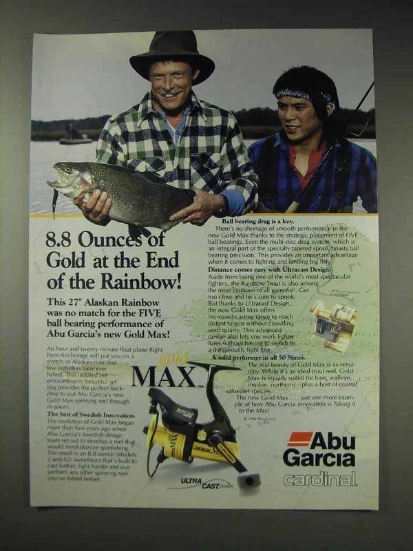 1991 Abu Garcia Cardinal Gold Max Reel Ad - Gold at End
