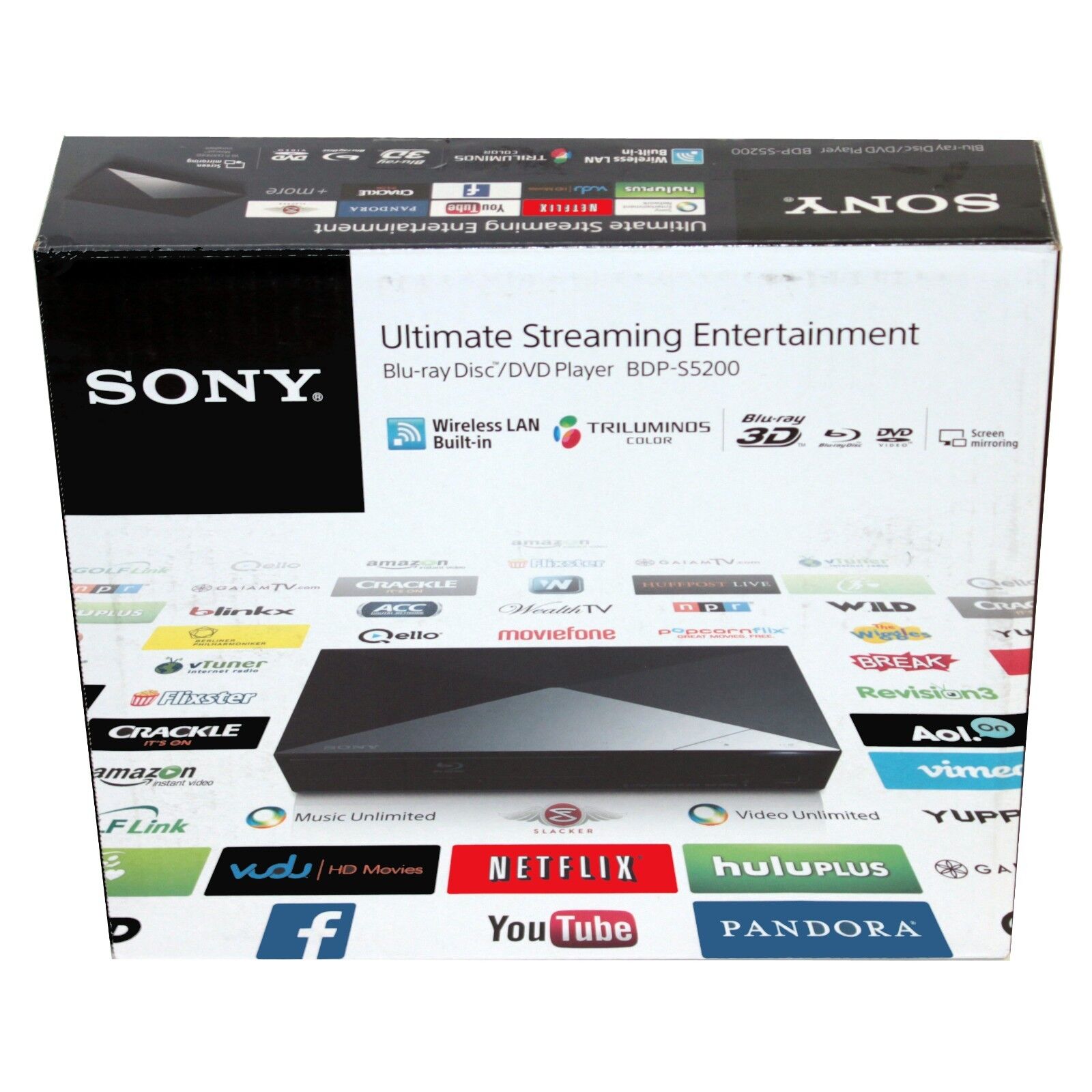 Sony BDP-S5200 3D Blu-ray/DVD Player with Built-in Wi-Fi VG In Box BDPS5200