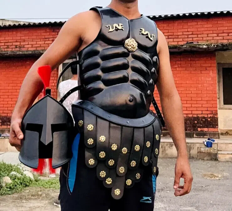 300 Movie Spartan King Leonidas Breastplate | Spartan Muscle Jacket Costume Set