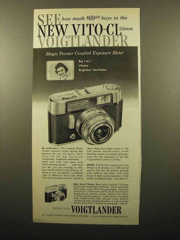1960 Voigtlander Vito-CL Camera Ad - See How Much