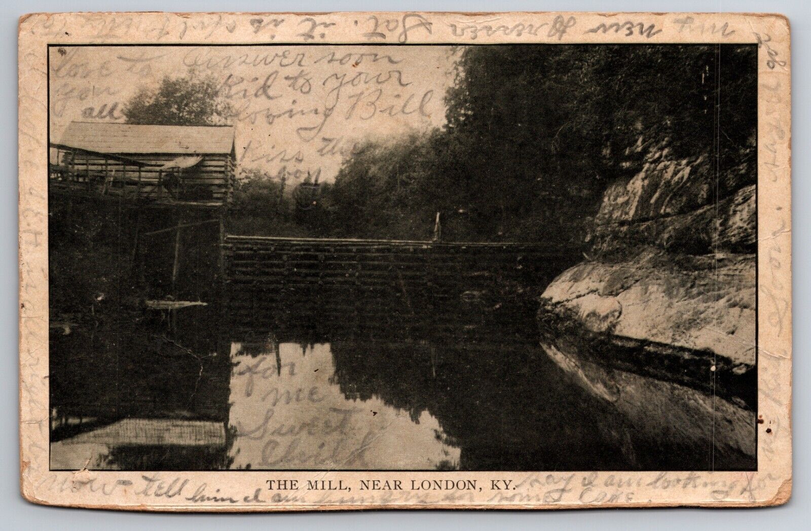 The Mill Near London Kentucky KY 1908 Postcard