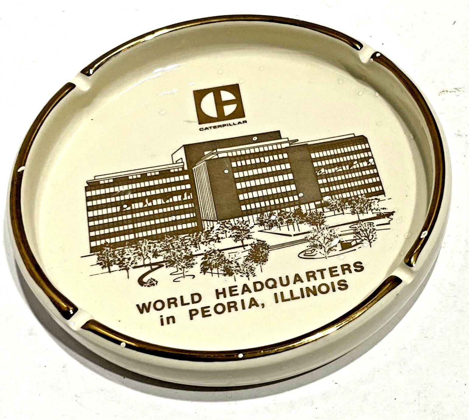 CATERPILLAR World Headquarters Peoria IL Round Vintage 6 1/2\