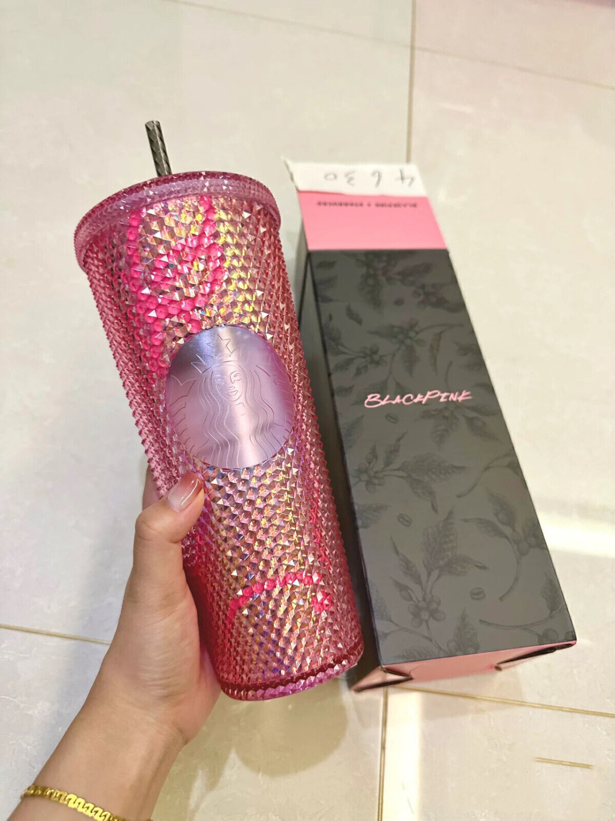 Starbucks Cooperation X Blackpink Group Durian cup Pink&Black Cup Tumbler 24oz