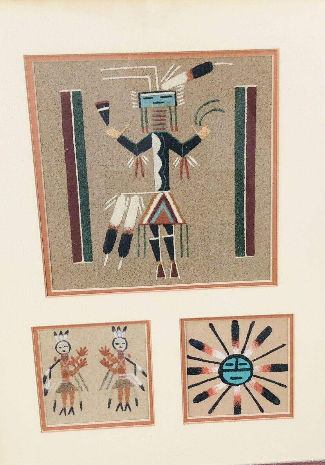 Vintage Native American sand painting Signed