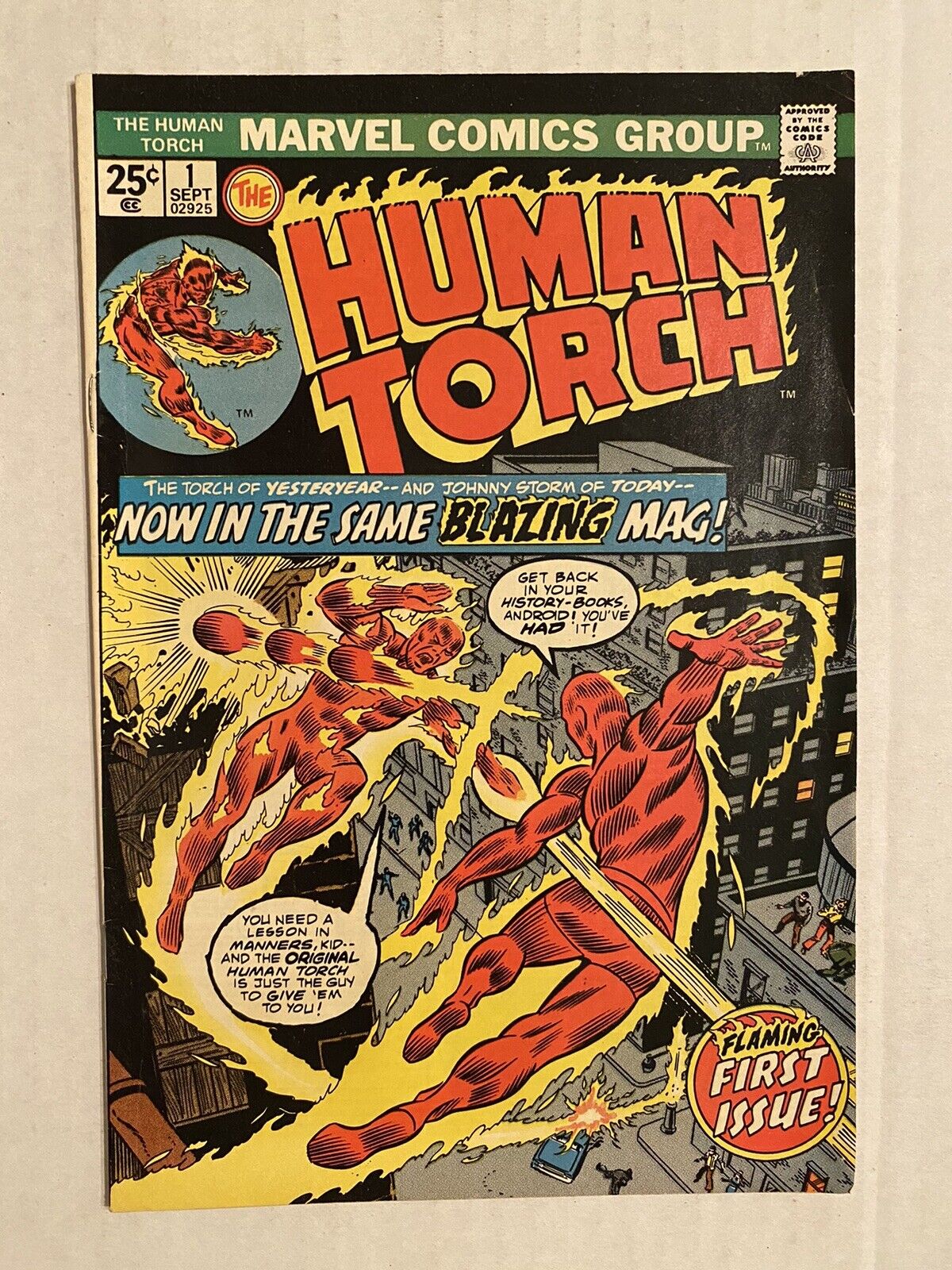 Human Torch 1 Marvel 1974 Original Human Torch vs Johnny Storm