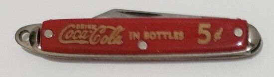 Vintage Small Red Coca Cola Advertising Single Blade Pocket Knife