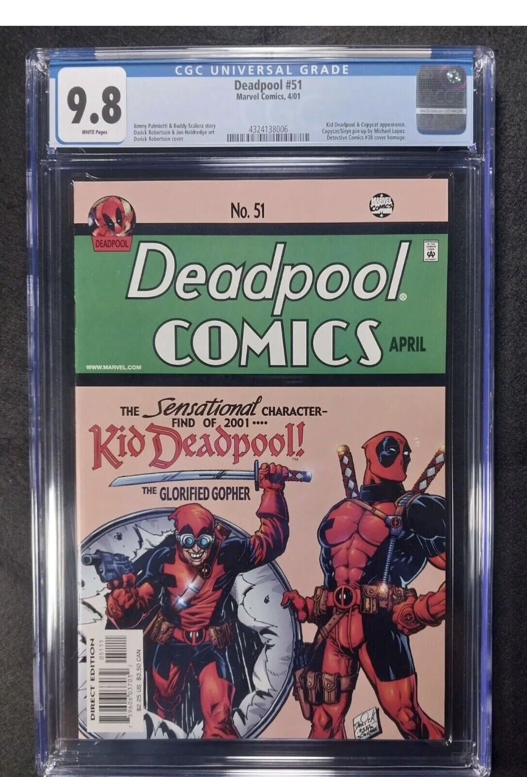 Deadpool #51 CGC 9.8 NM/M 1st Full App Kid Deadpool Deadpool 3 Movie? WP 2001