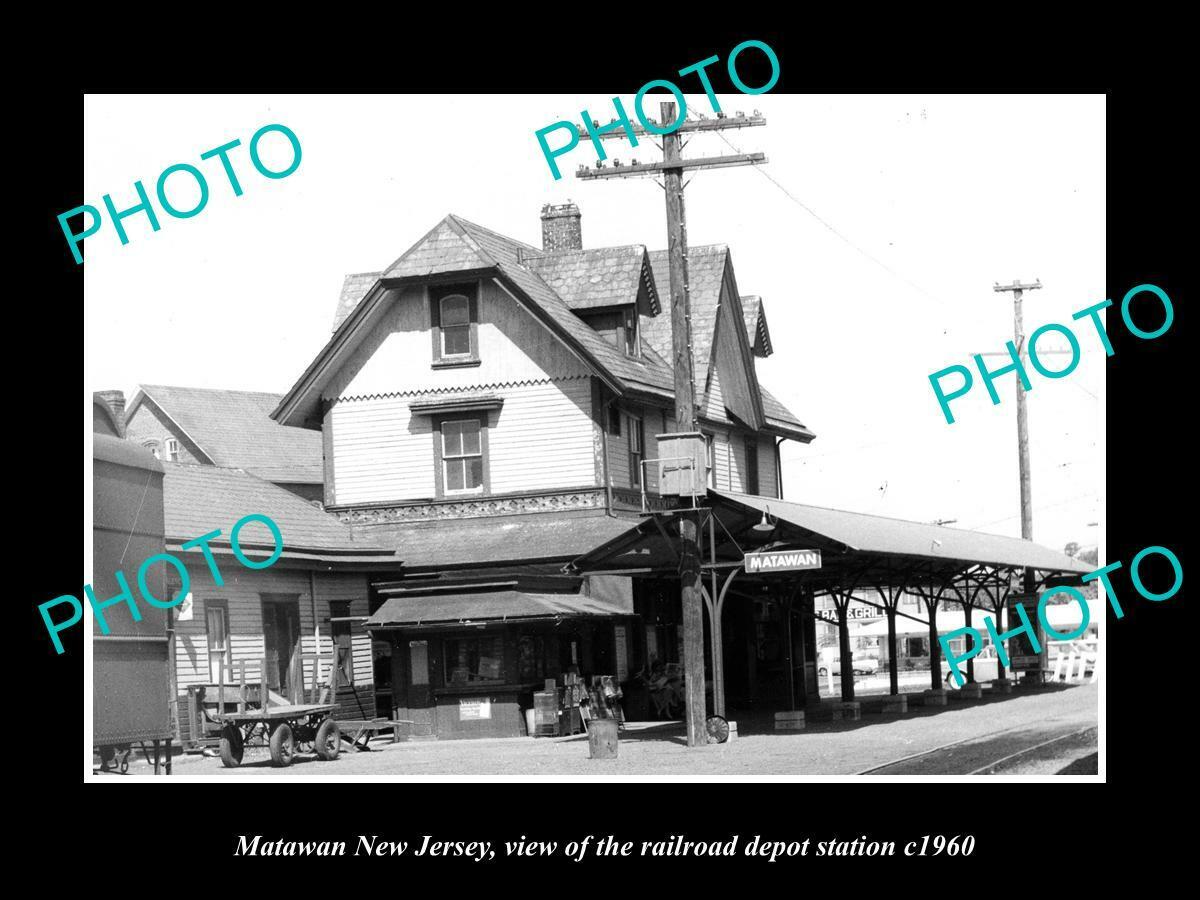 OLD 8x6 HISTORIC PHOTO OF MATAWAN NEW JERSEY THE RAILROAD DEPOT STATION c1960