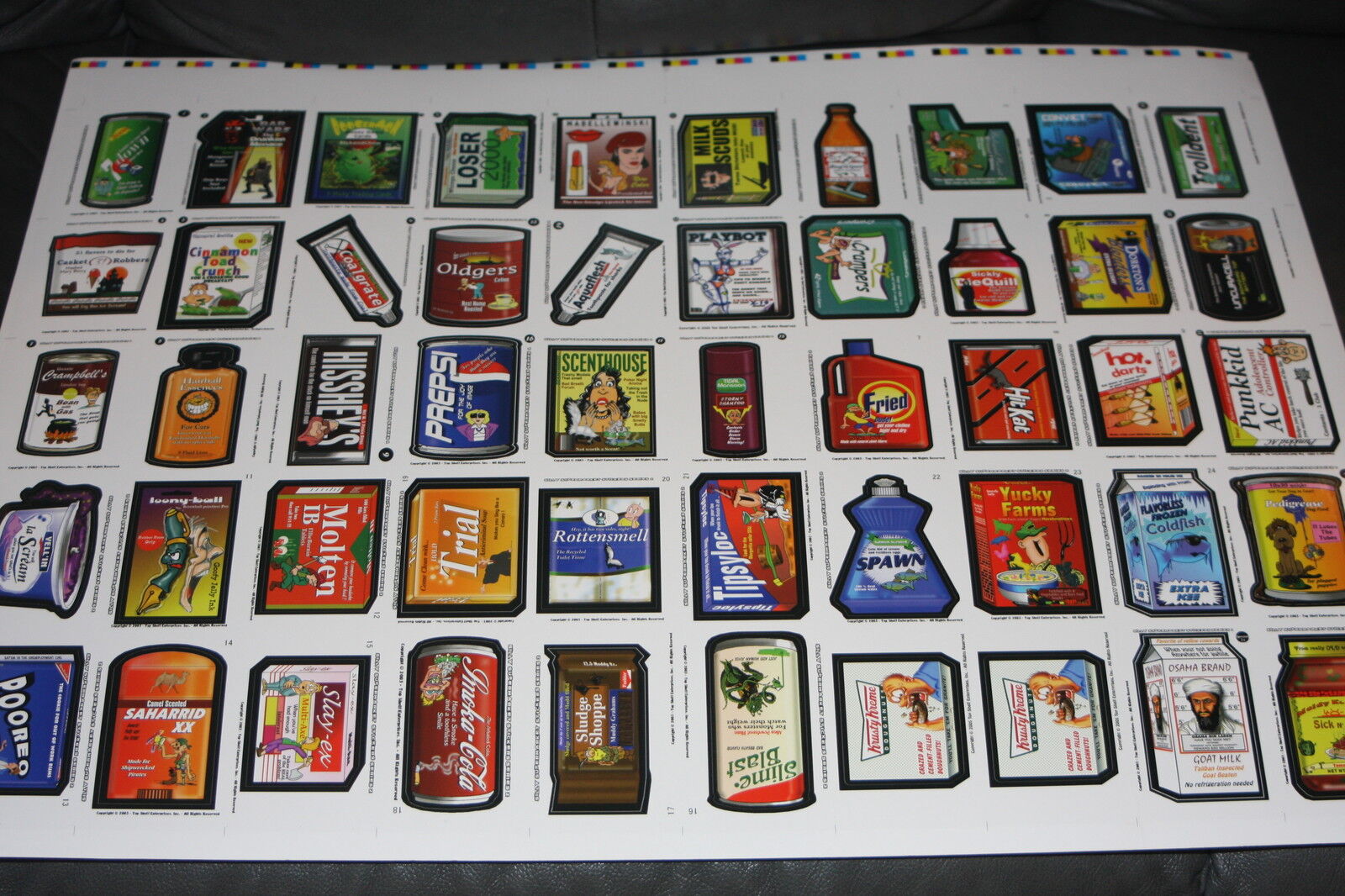 2003 SILLY SUPERMARKET UNCUT SHEET RARE PLAYBOT 1ST PRINT LIKE WACKY PACKAGES