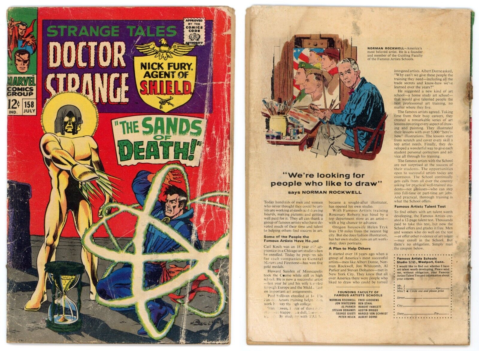 Strange Tales #158 (GD- 1.8) 1st app Living Tribunal Doctor Strange 1967 Marvel