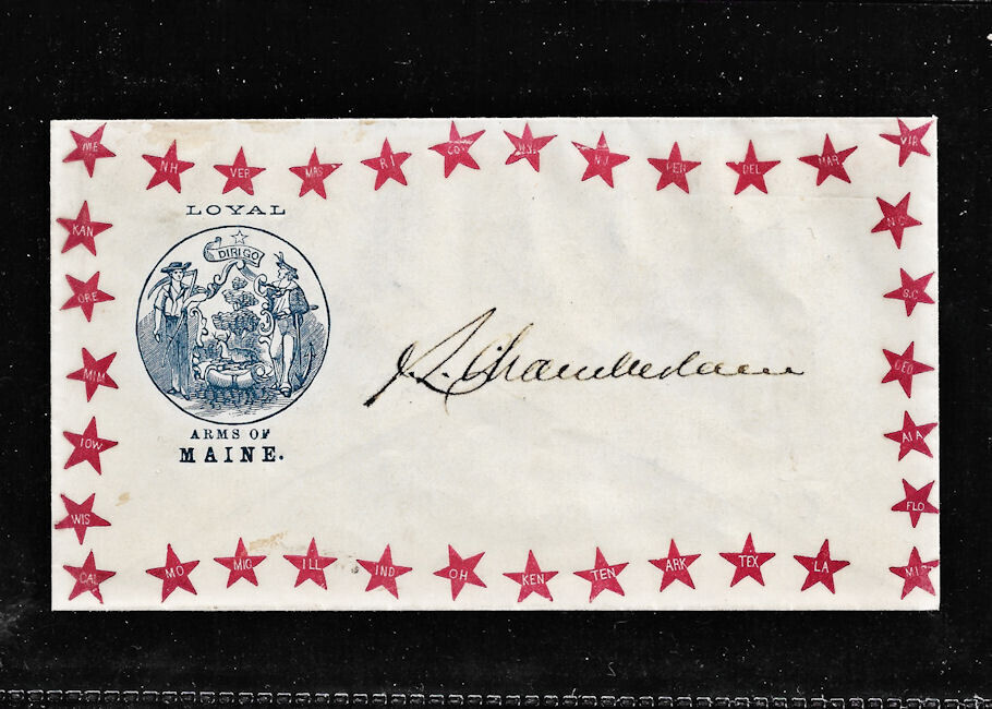 Joshua Lawrence Chamberlain Autograph Reproduction on Maine Patriotic Envelope
