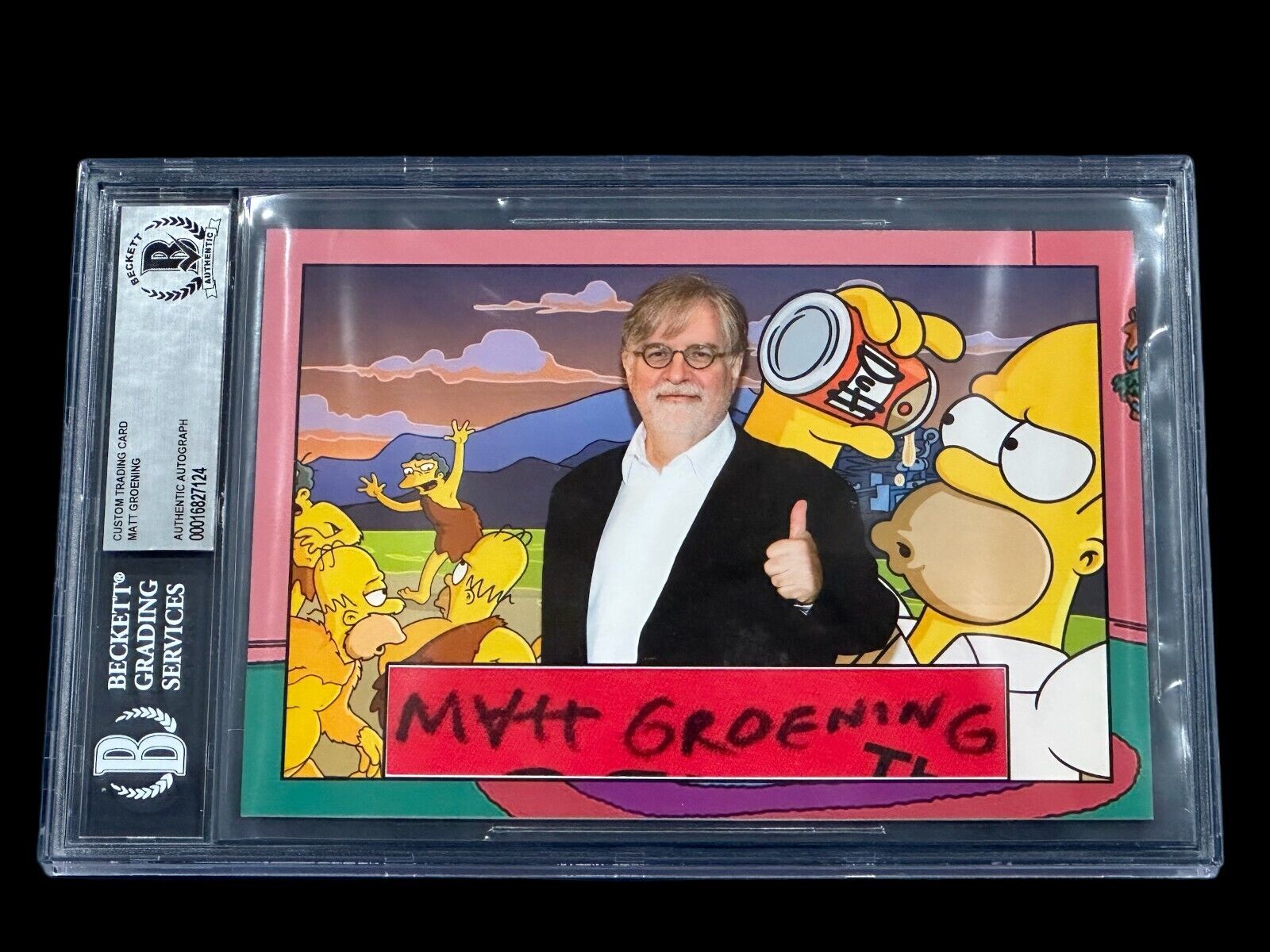 Matt Groening The Simpsons Futurama Rare Signed Autograph Photo BAS Beckett Slab
