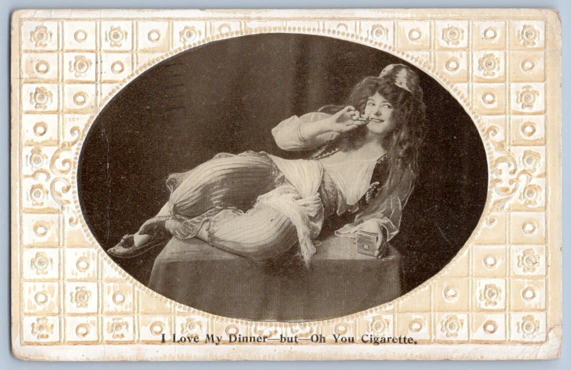 1910 WOMAN SMOKING \