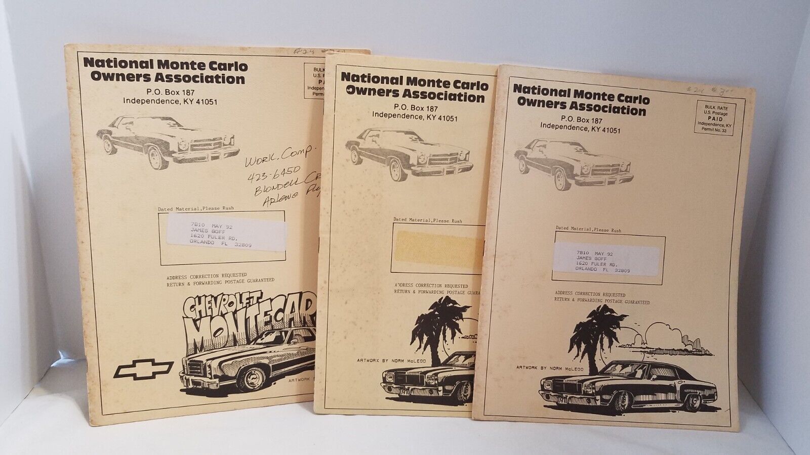 National Monte Carlo Owners Association Magazines 1992 Vintage (3)