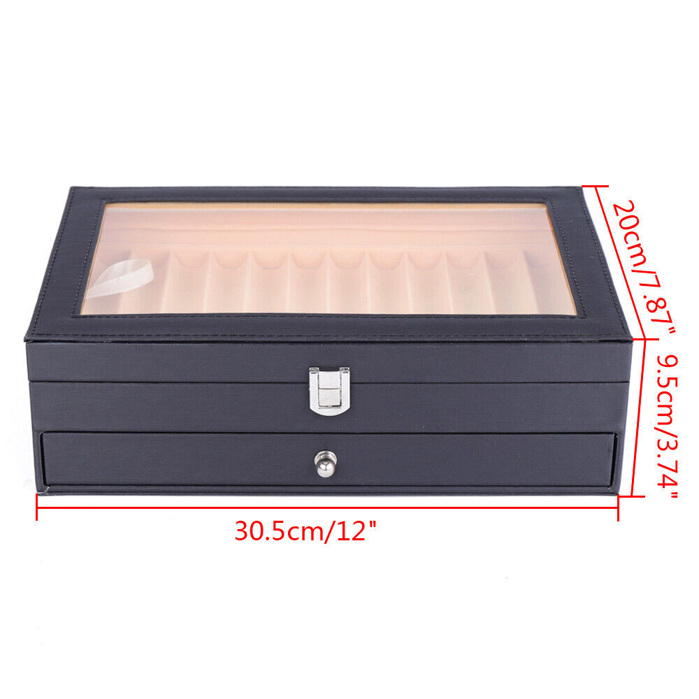 24/36 Slots PU Leather Fountain Pen Display Case PU Holder Storage Collector Box