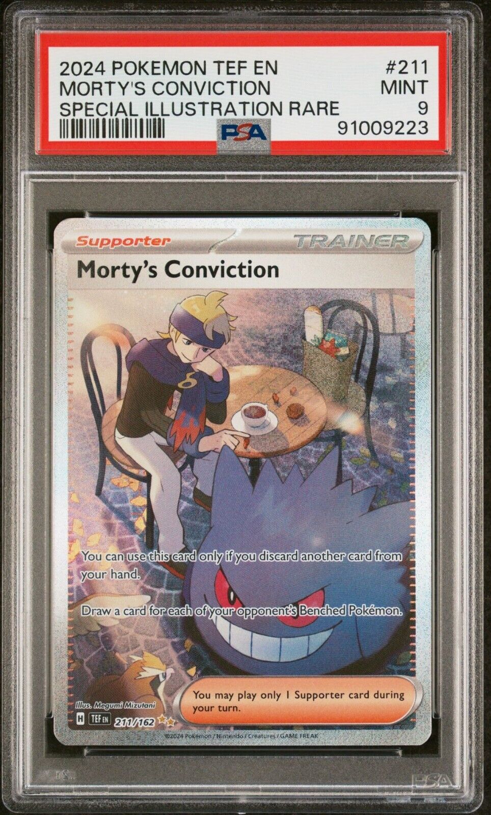 Pokemon Temporal Forces Morty's Conviction 211/162 SIR PSA 9