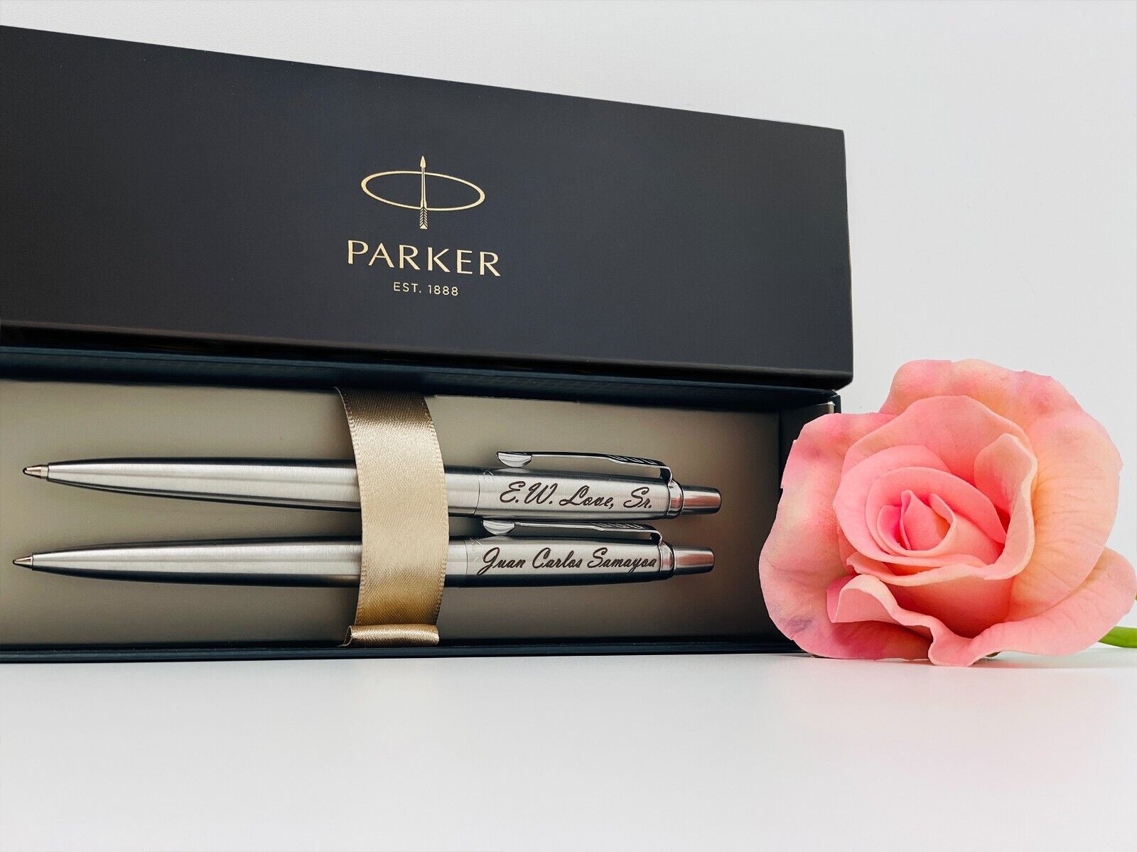Chrome Parker Pen Personalized Engraved, Stainless Steel Pen, Parker Gift Box