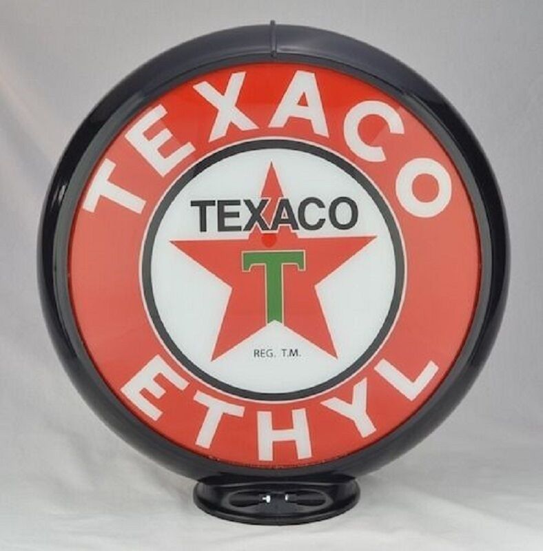 Texaco Ethyl Gas Pump Globe Red Glass Lenses Oil Filling Gas Station Decor 