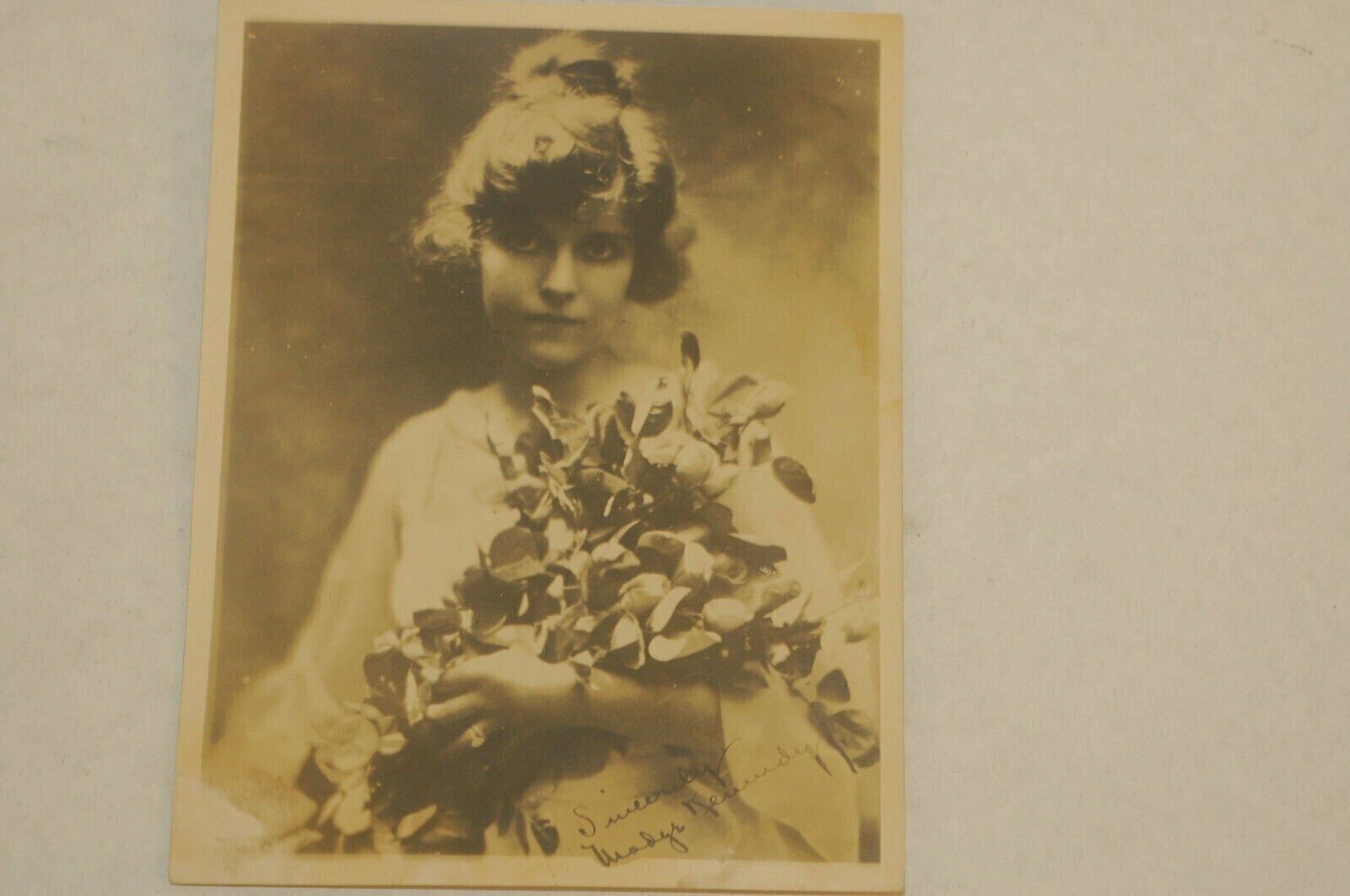 Antique Madge Kennedy Fan Photo Actress Silent Film Movie Star \