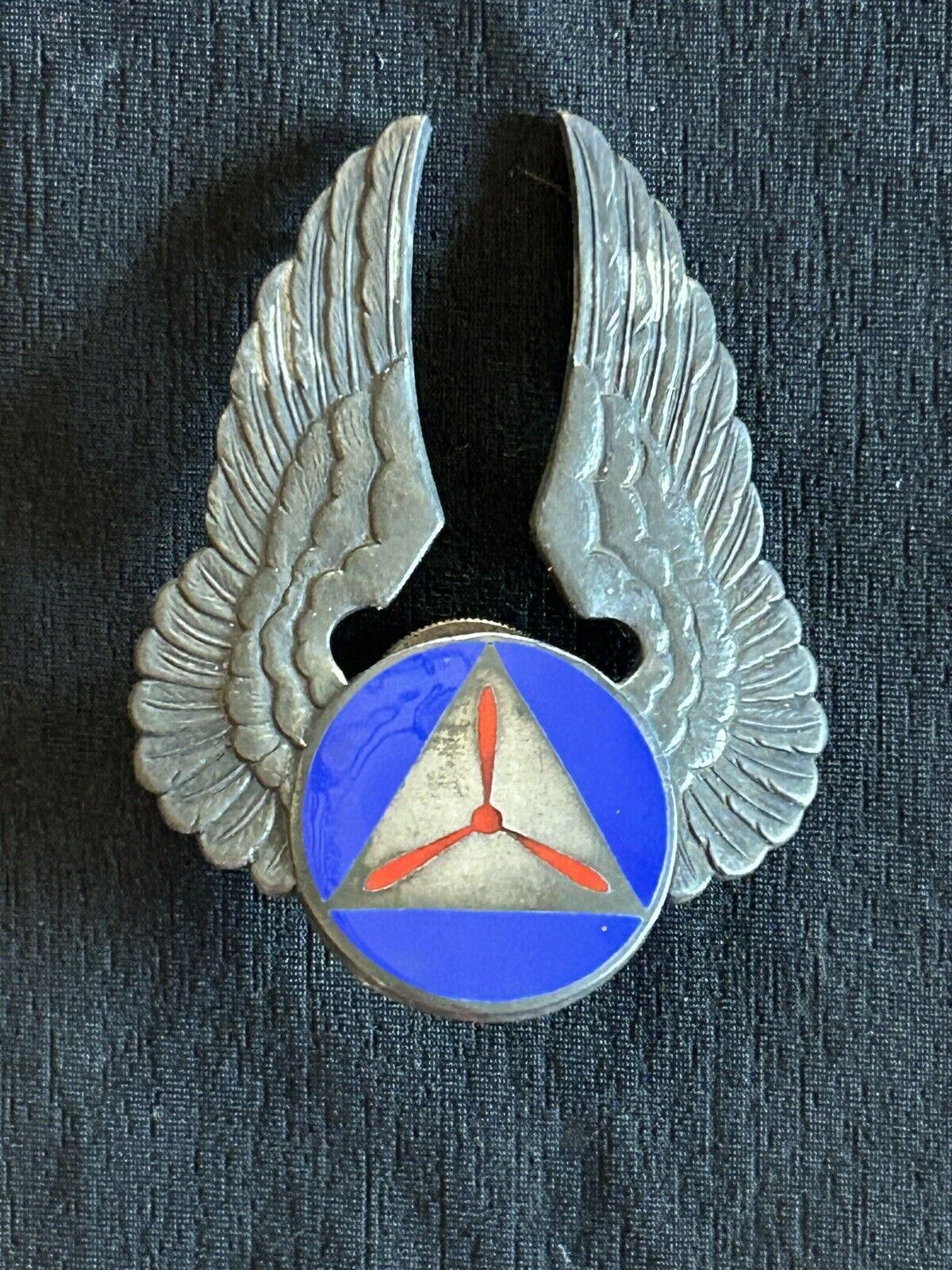 Wonderful Robbins Co WWll Civil Air Patrol Sterling Silver Officers Cap Badge