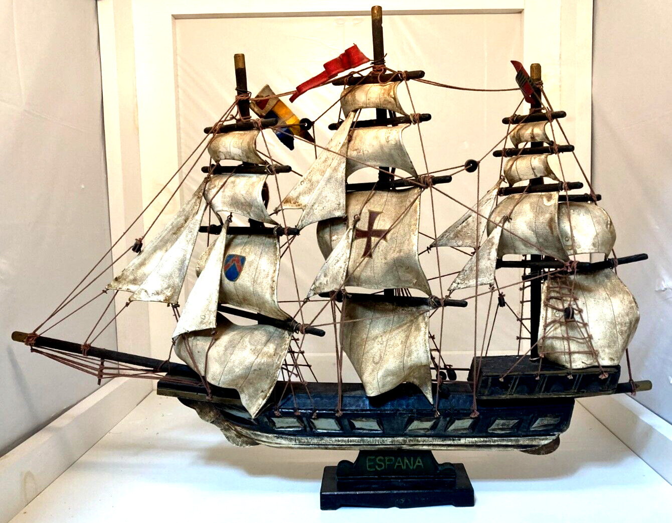 Vintage Model Ships - Medieval - Wood - 16” and 12'' Tall - READ DESCRIPTION
