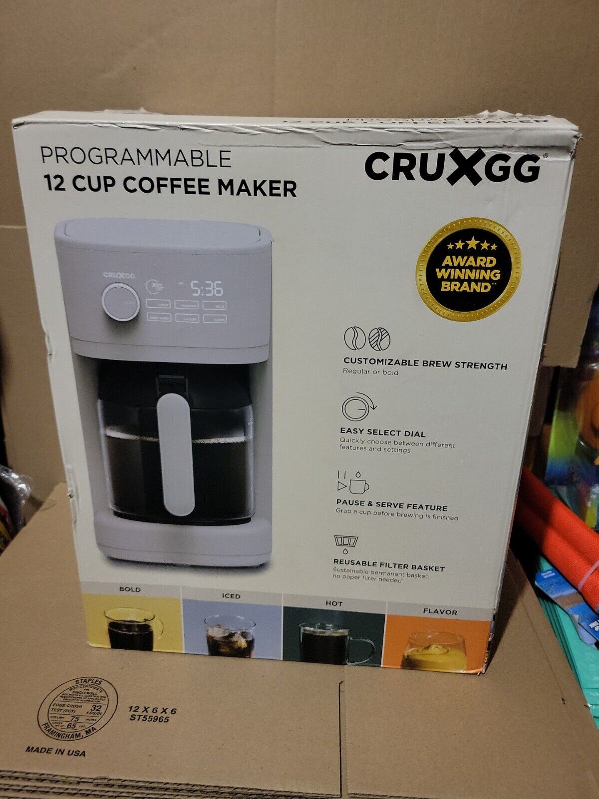 CRUXGG 12 Cup Programmable Coffee Maker (OB) 161823