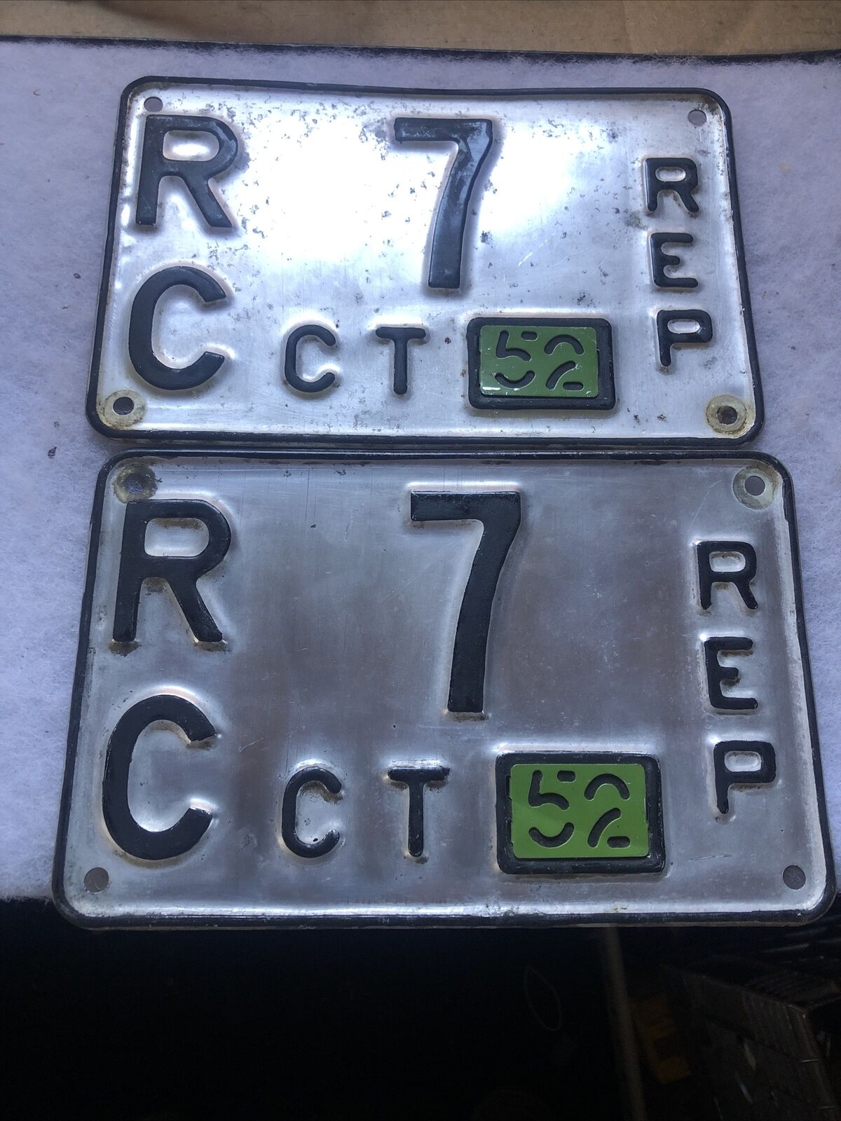 1952 Connecticut Repair License Plate RC 7 Pair
