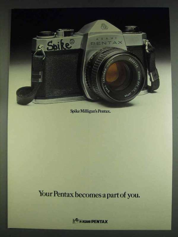 1978 Asahi Pentax Camera Ad - Spike Milligan\'s Pentax