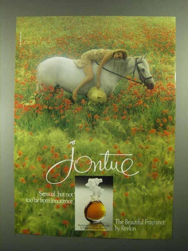 1981 Revlon Jontue Perfume Ad - Sensual Innocence