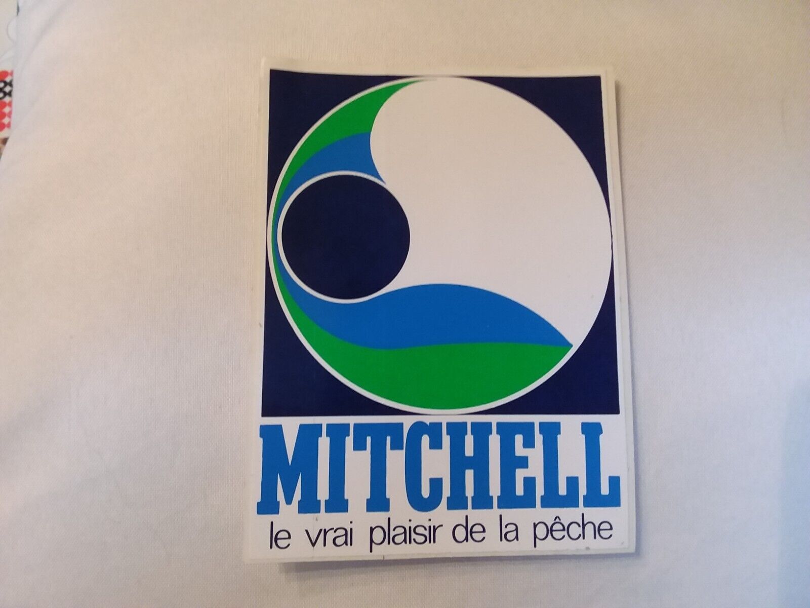 Antique MITCHEL Fishing Sticker Material Cane Reel