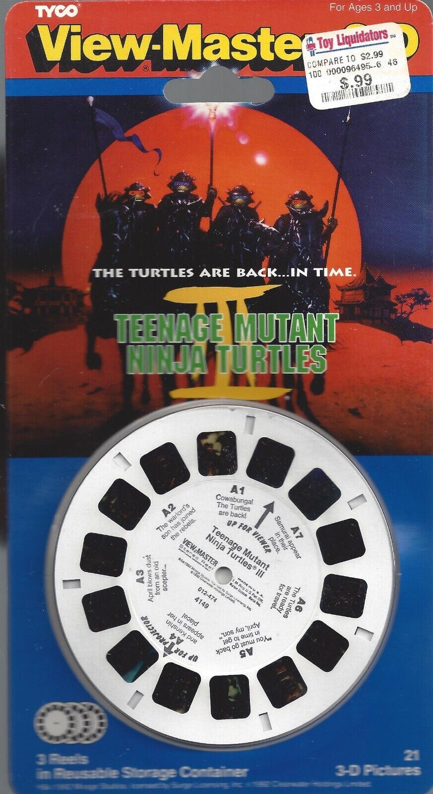 Teenage Mutant Ninja Turtles III Movie 3d View-Master 3 Reel Packet SEALED  TMNT