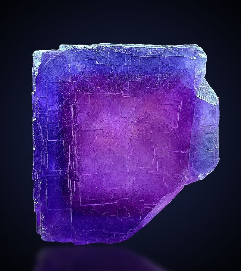 Amazing Purple Cubic Fluorite Pink Phantom Crystal, Deep Phantom, Well Terminate