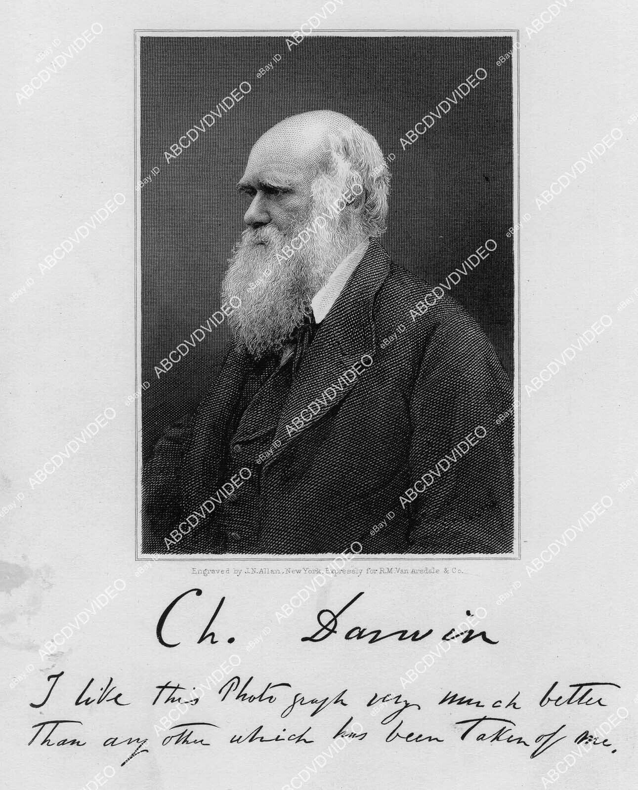 crp-67597 circa 1908 Charles Darwin engraved heavy paper crp-67597
