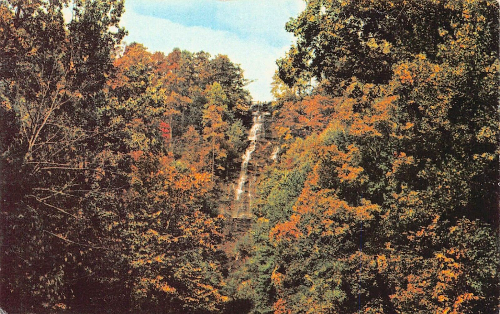 Dawsonville GA Georgia Amicalola Falls Park Waterfall Cascade Vtg Postcard A32