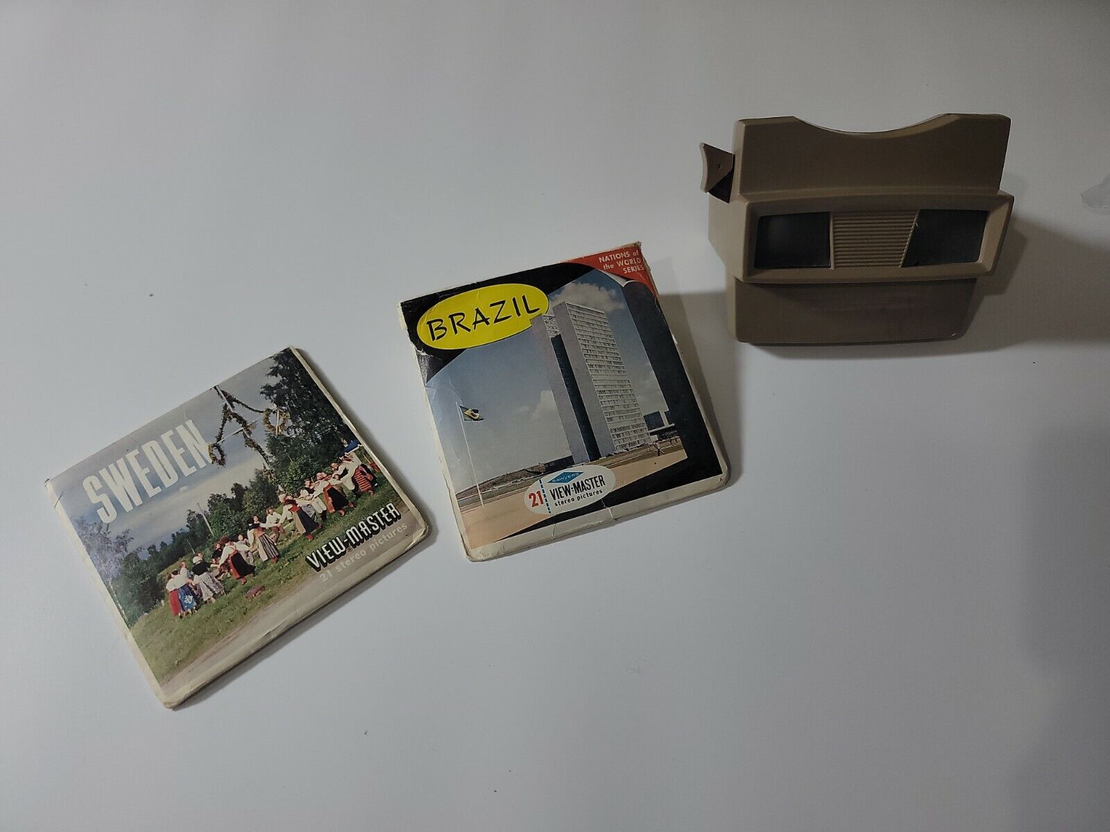 Vintage View-Master Viewer with Brazil and Sweden slides