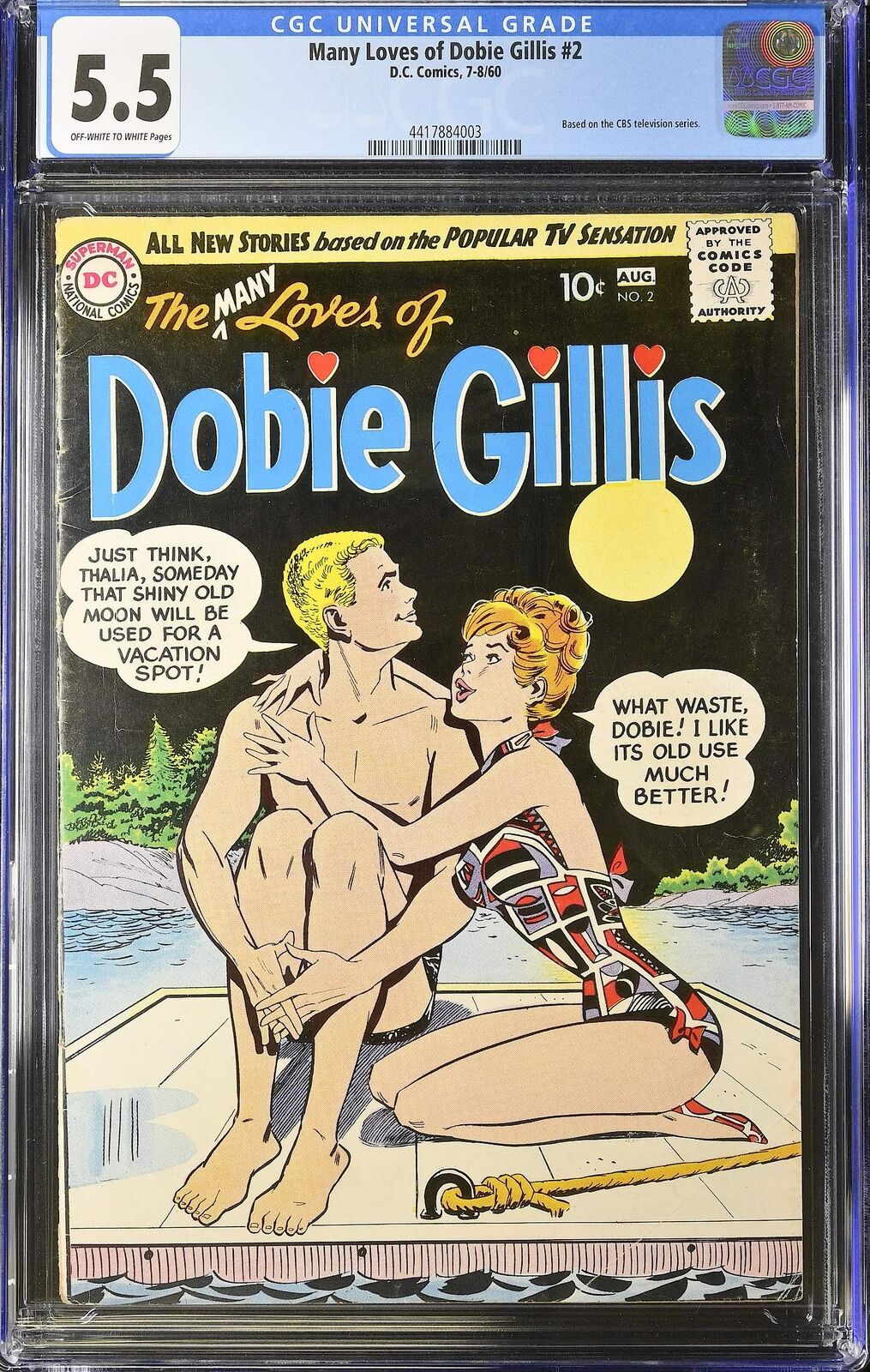 Many Loves Dobie Gillis #2 DC 1960 5.5 FN- CGC Graded Based CBS Show Comic
