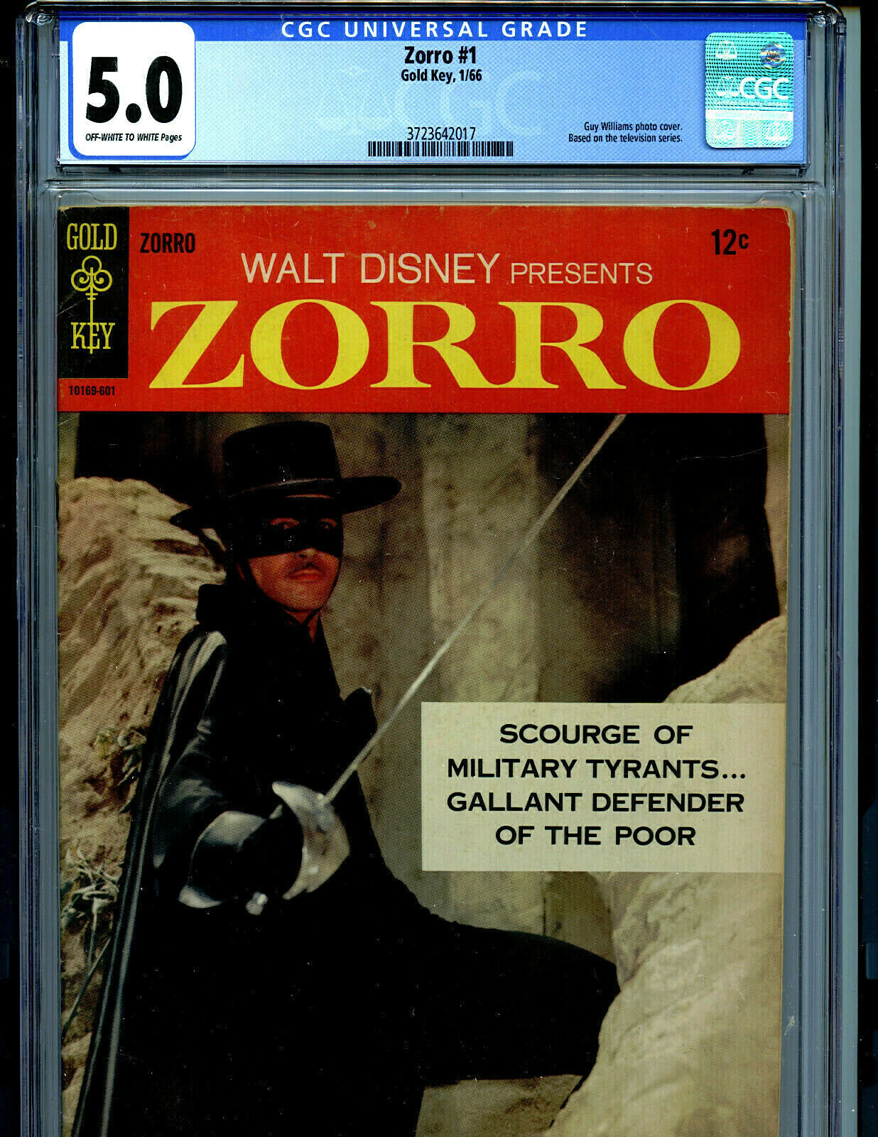 Zorro #1 CGC 5.0 1966 Gold Key Guy Willams Photo Cover Amricons K10