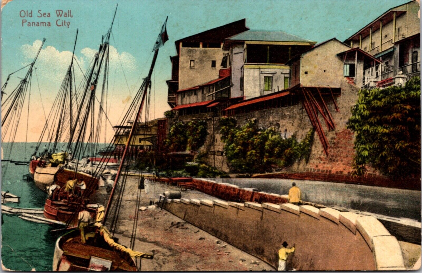 Postcard Old Sea Wall in Panama City