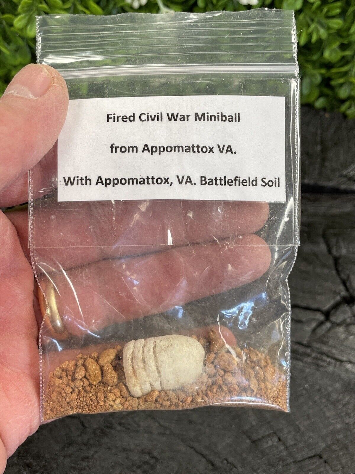 Rare Vintage Antique Civil War Relic Fired Confederate Miniball Appomattox Soil