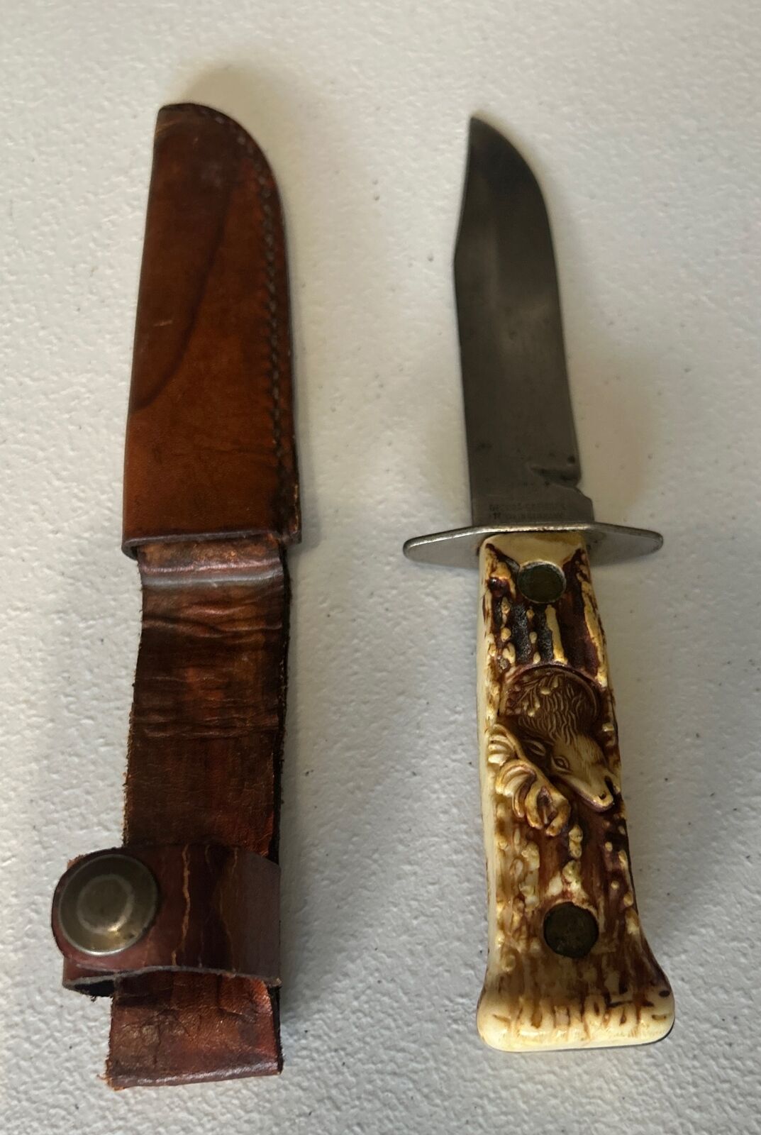 RARE Vintage German Hunting Knife Original Sheath Decora Solingen D.B.G.M