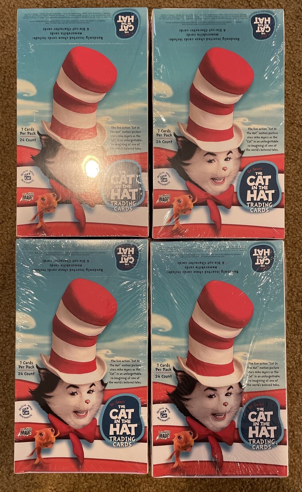 THE CAT IN THE HAT MOVIE TRADING CARDS 2003 COMIC IMAGES FOUR BOXES CASE FRESH