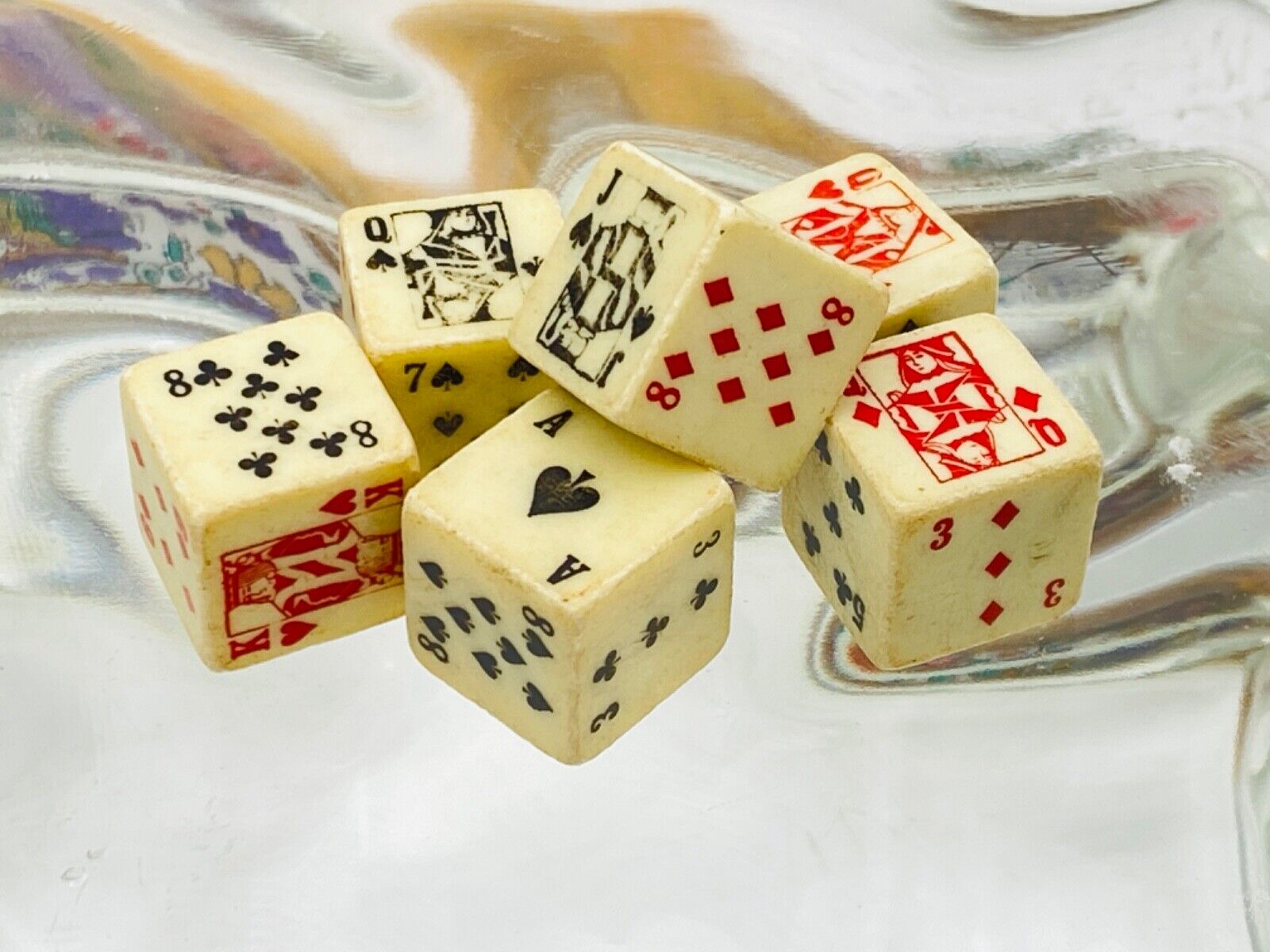 Lot of 6 Vintage Poker Dice - Game Replacement Dice