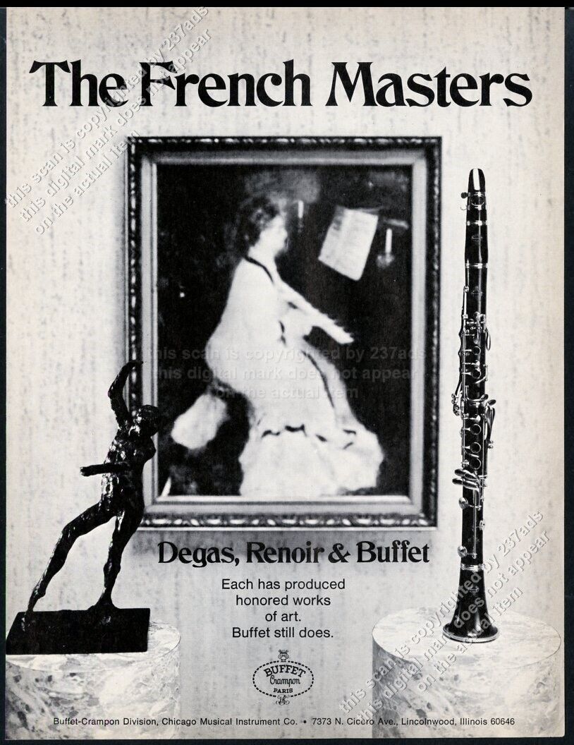 1973 Buffet Crampon clarinet photo vintage print ad