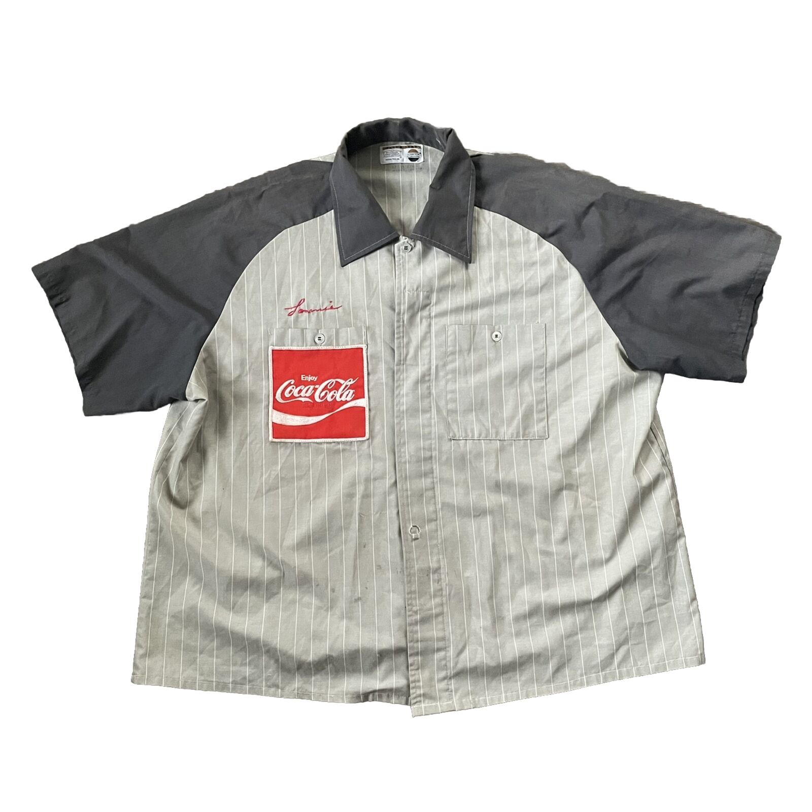 Vtg 60s Coca-Cola Employee Work Shirt Mechanic Chain Stitch Patched Size XL