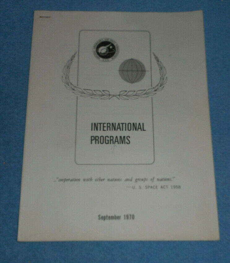 1970 NASA Fact Sheet International Space Activity Programs