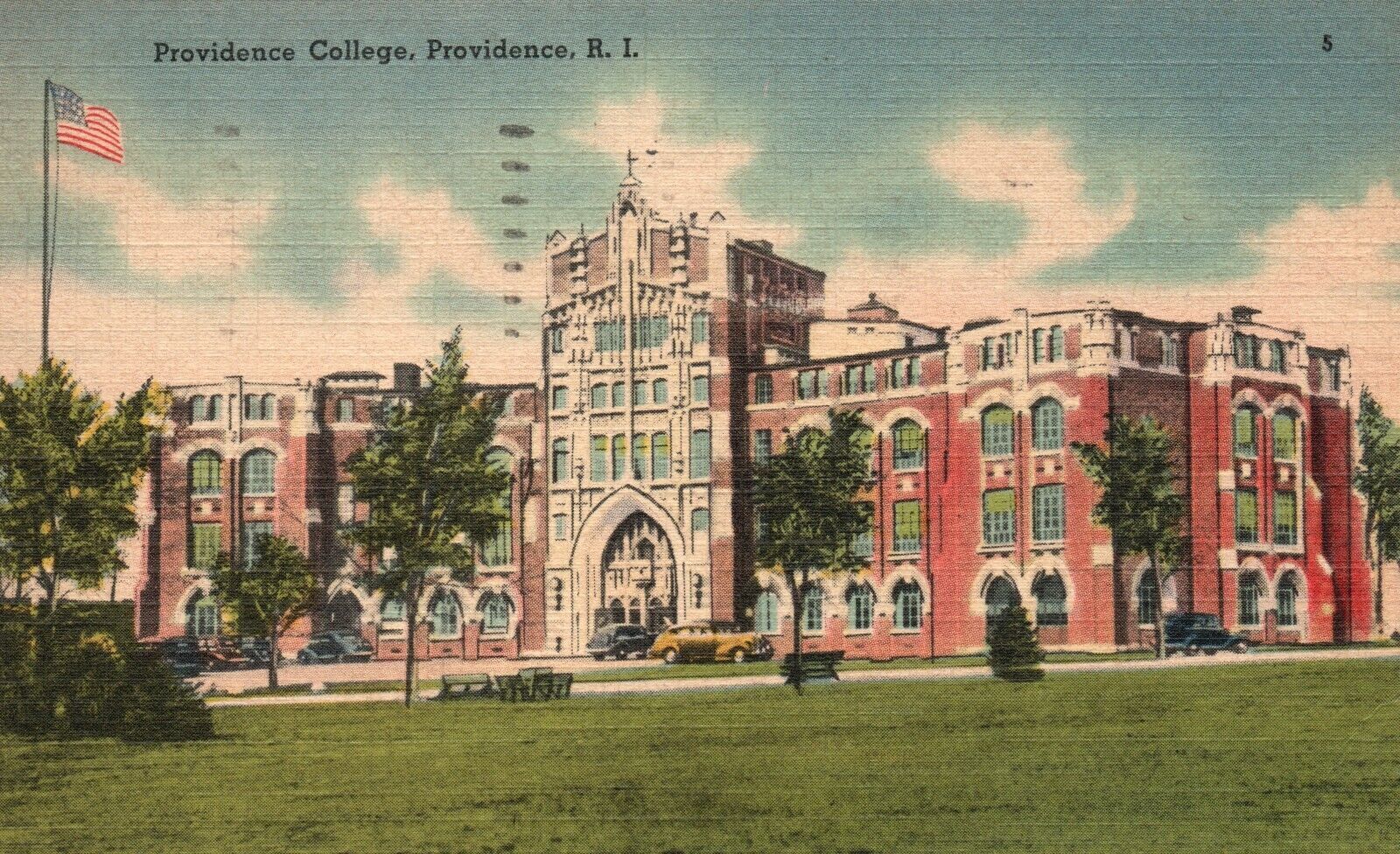 Providence College Providence RI Rhode Island Berger Bros. Vintage Postcard 1945